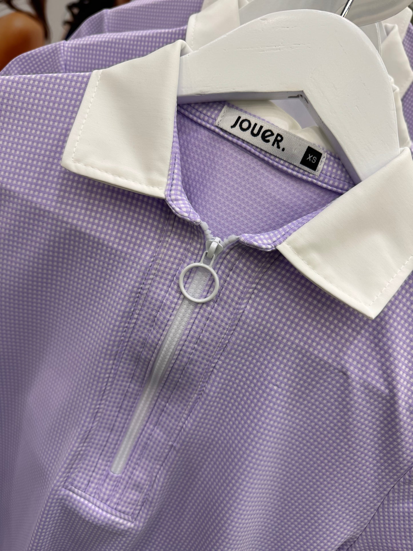 Gingham Lilac Polo