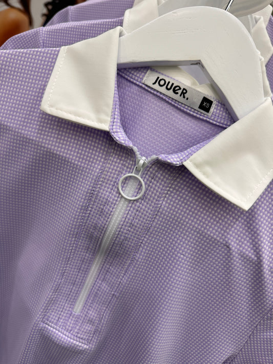 Gingham Lilac Polo